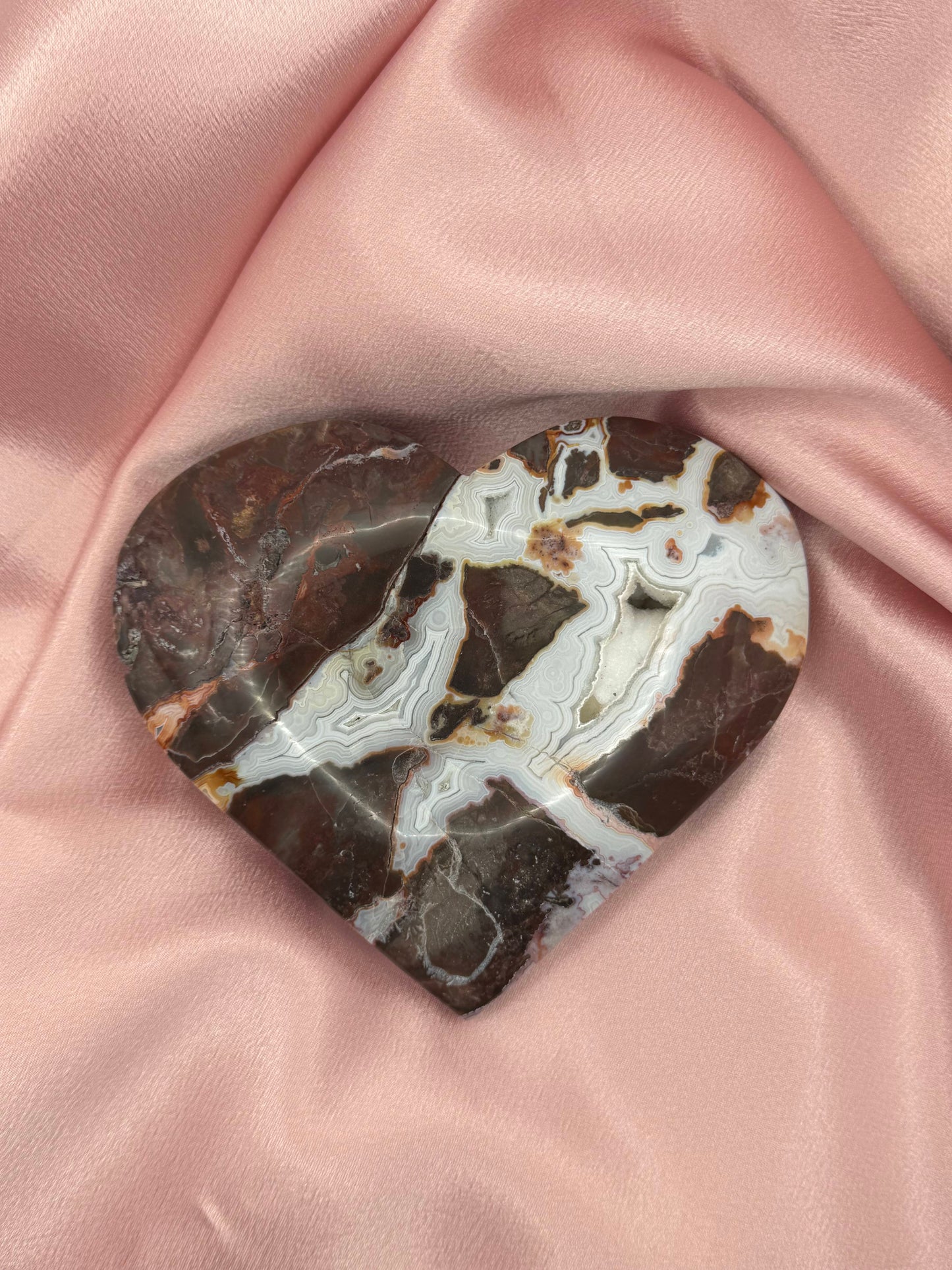 Mexican Crazy Lace Agate Heart