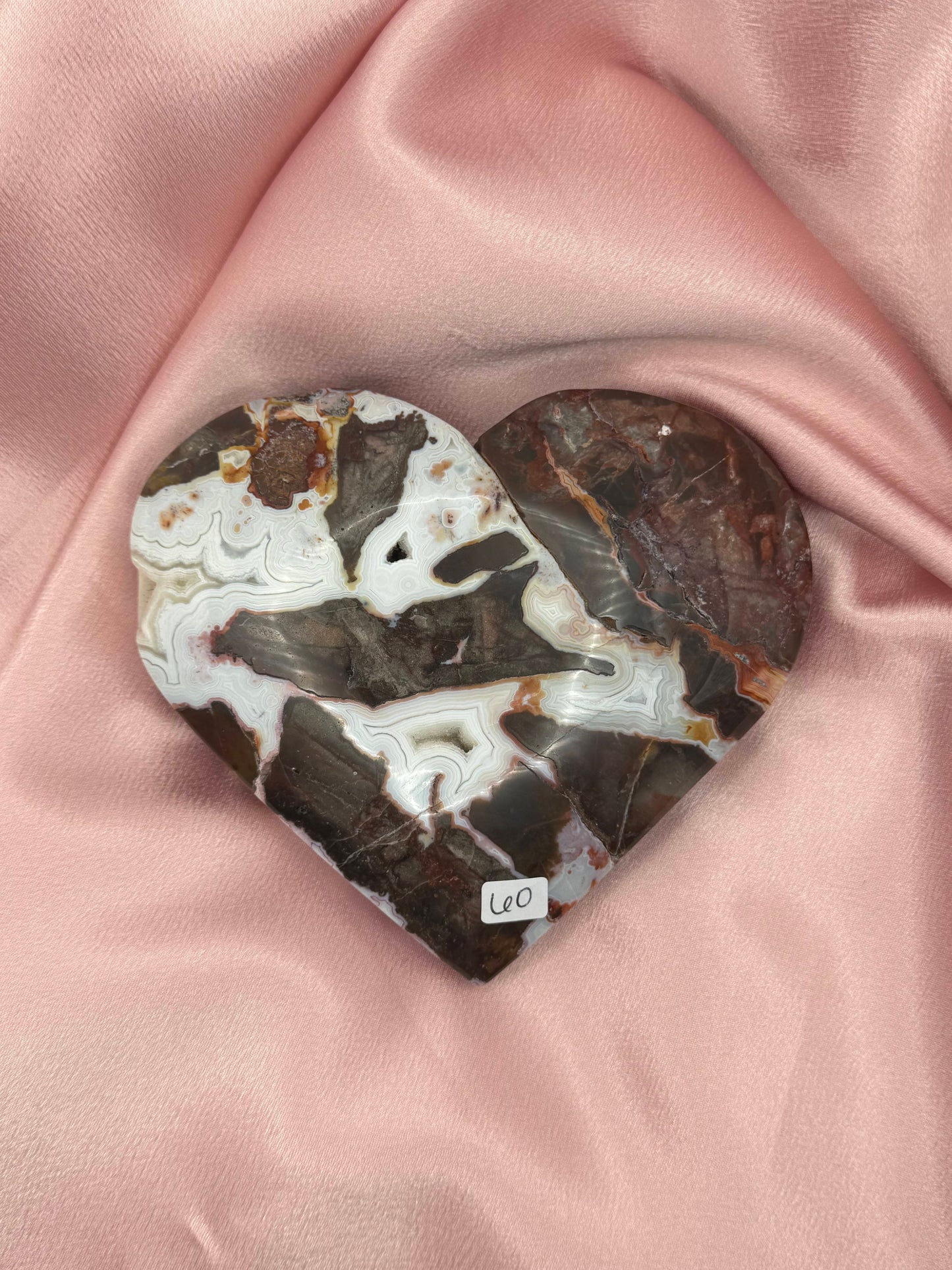 Mexican Crazy Lace Agate Heart