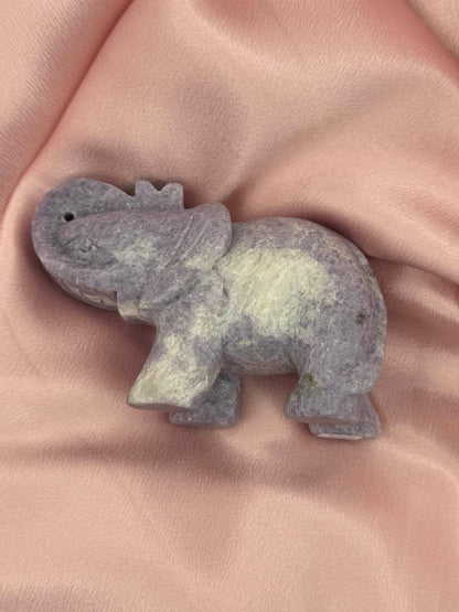 Purple Strawberry Quartz Elephant
