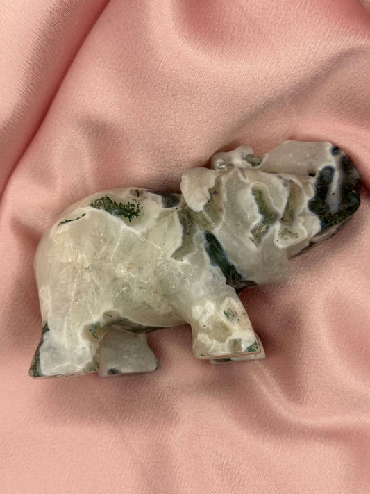 Moss Agate Elephant