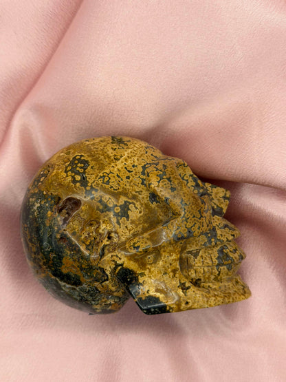 Orbicular Ocean Jasper Skull