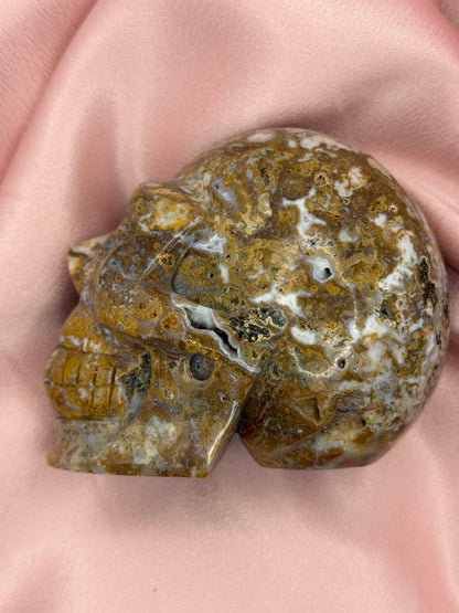 Yellow Ocean Jasper Skull