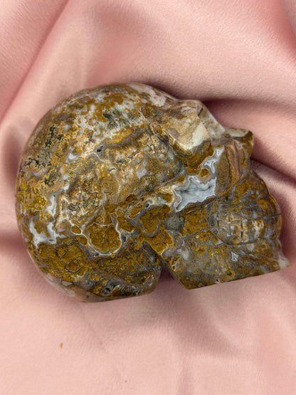 Yellow Ocean Jasper Skull