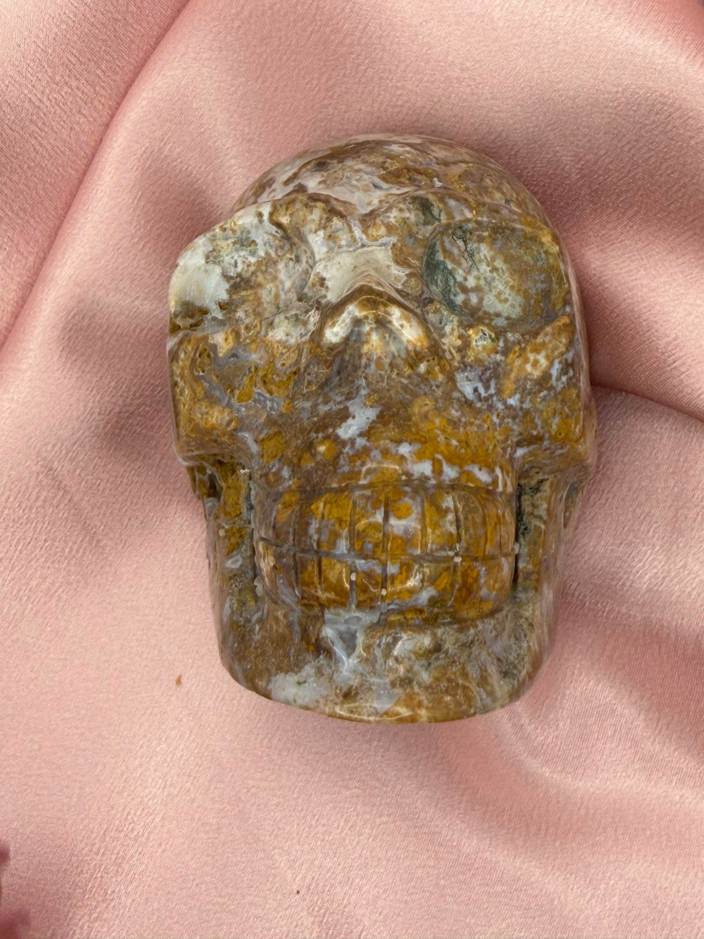 Yellow Ocean Jasper Skull