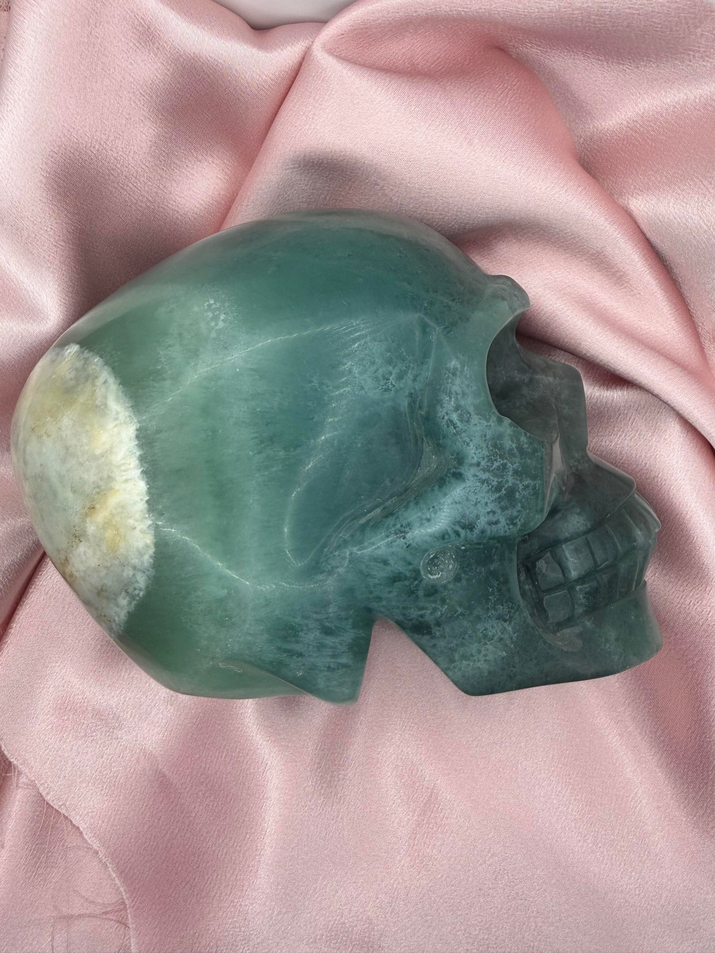 Green Fluorite Skull
