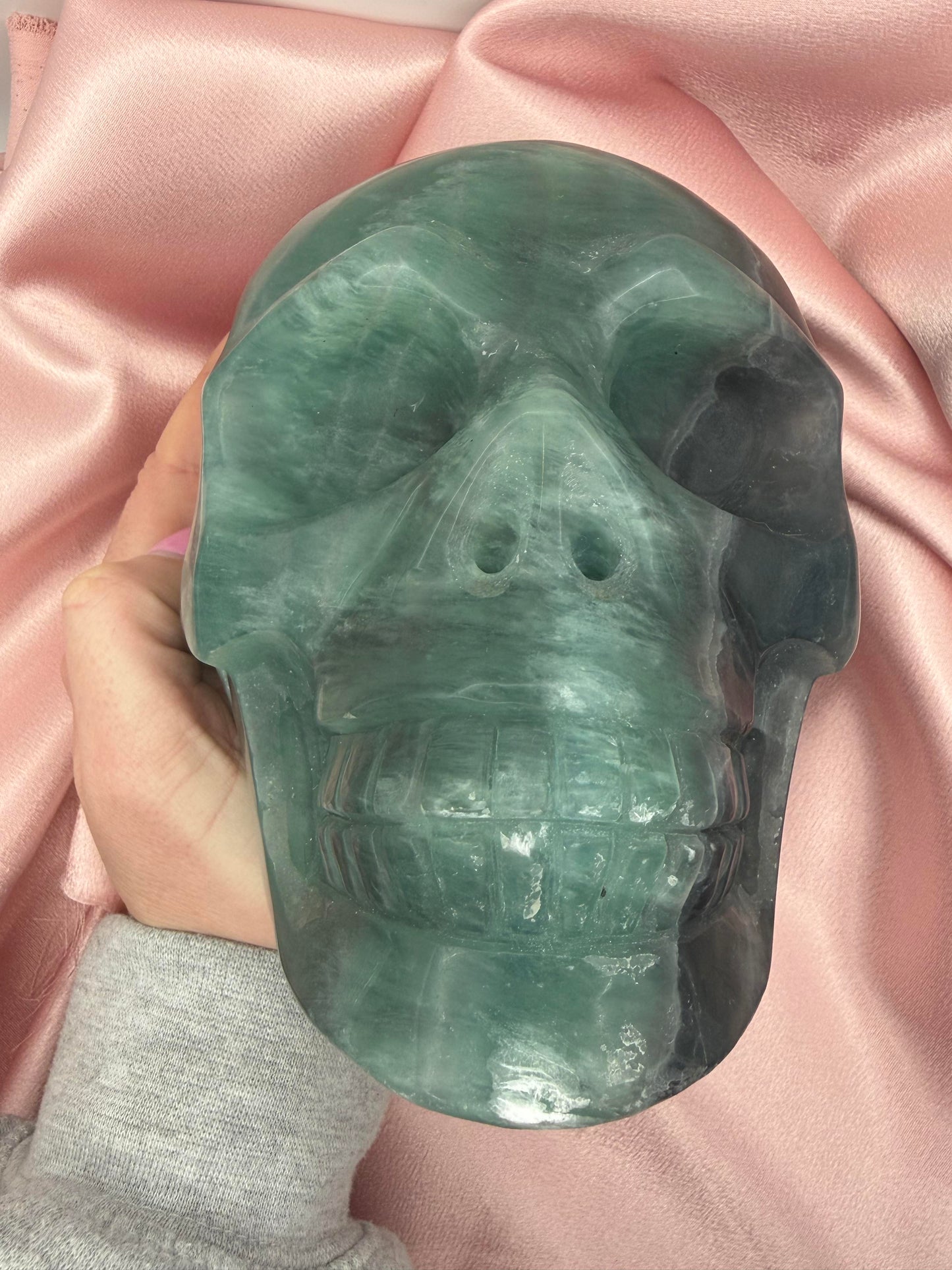 Green Fluorite Skull