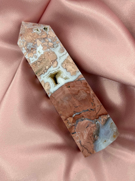 Cotton Candy Agate Tower