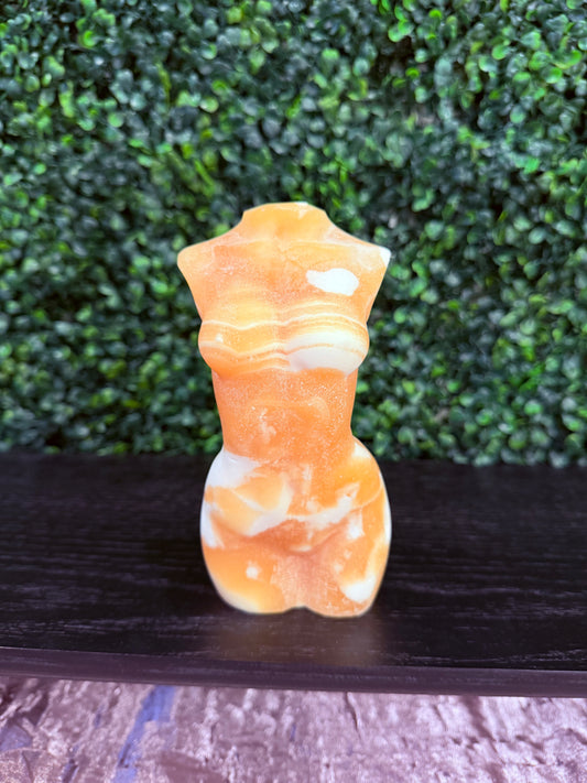 Orange Calcite Goddess Body